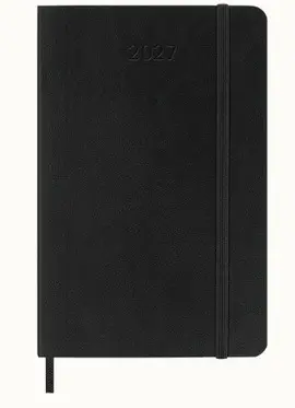 12M Daily Pocket Classic Black Soft Negra Tapa Suave 2027 Agenda Moleskine