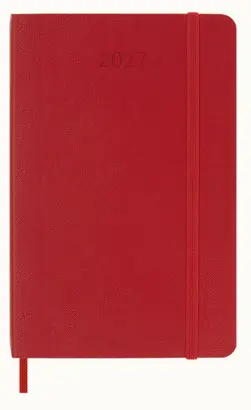 12M Daily Pocket S. Classic Red Soft Roja Tapa Suave 2027 Agenda Moleskine