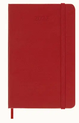 12M Wkly Ntbk Pocket S. Roja Tapa Dura Red Hard 2027 Agenda Moleskine