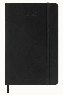 12M Monthly Pocket Negra Tapa Blanda Blk Soft 2027 Agenda Moleskine