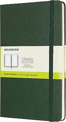 Moleskine Notebook, Large, Plain, Myrtle Green, Hard (5 X 8. 25)
