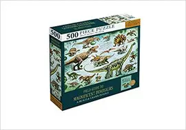 Magnificent Dinosaurs 500-Piece Puzzle And Booklet