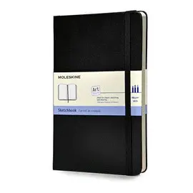Moleskine Art Plus Sketchbook, Large, Plain, Black, Hard Cover (5 X 8. 25)