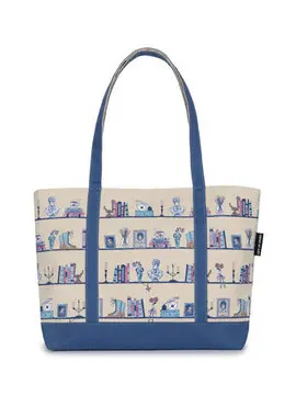 Pride And Prejudice Bookshelf Large Zippered Tote